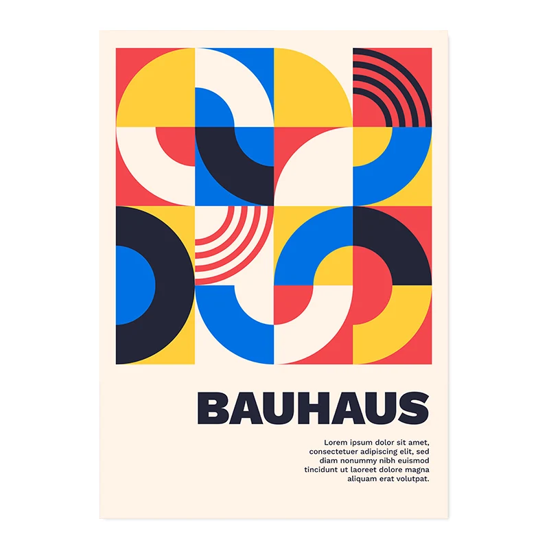 Black and White Modernism Canvas Print - Vintage Minimalist Bauhaus Wall Art