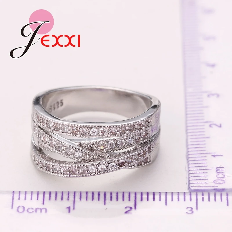 Brand Original 925 Sterling Silver Jewelry Cubic Zircon Crystal Engagement Wedding Rings Brand Fashion Women Anillo Bijoux - 2