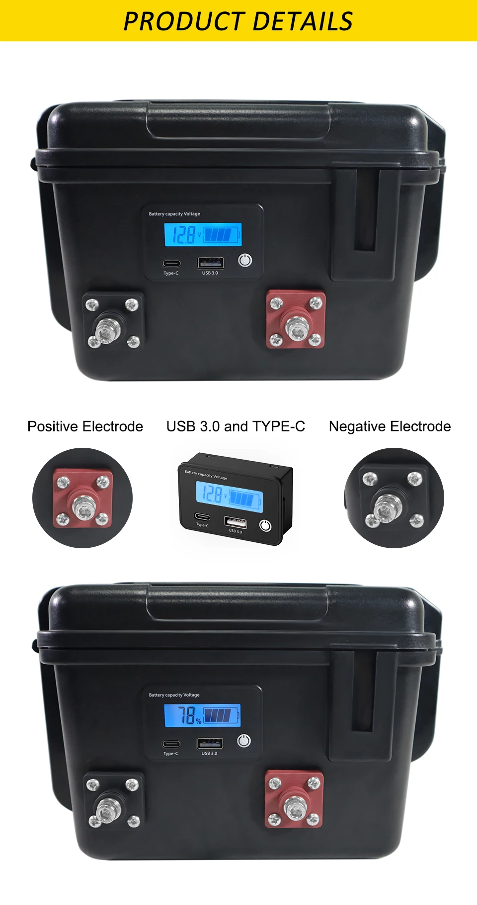 12v/12.8V 150Ah 100Ah LiFePO4 Battery 4s Multifunctional Portable suitcase Batte