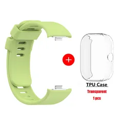 Silicone Strap and Protective Case for Smartwatch with Screen Protector (Lime Set)
