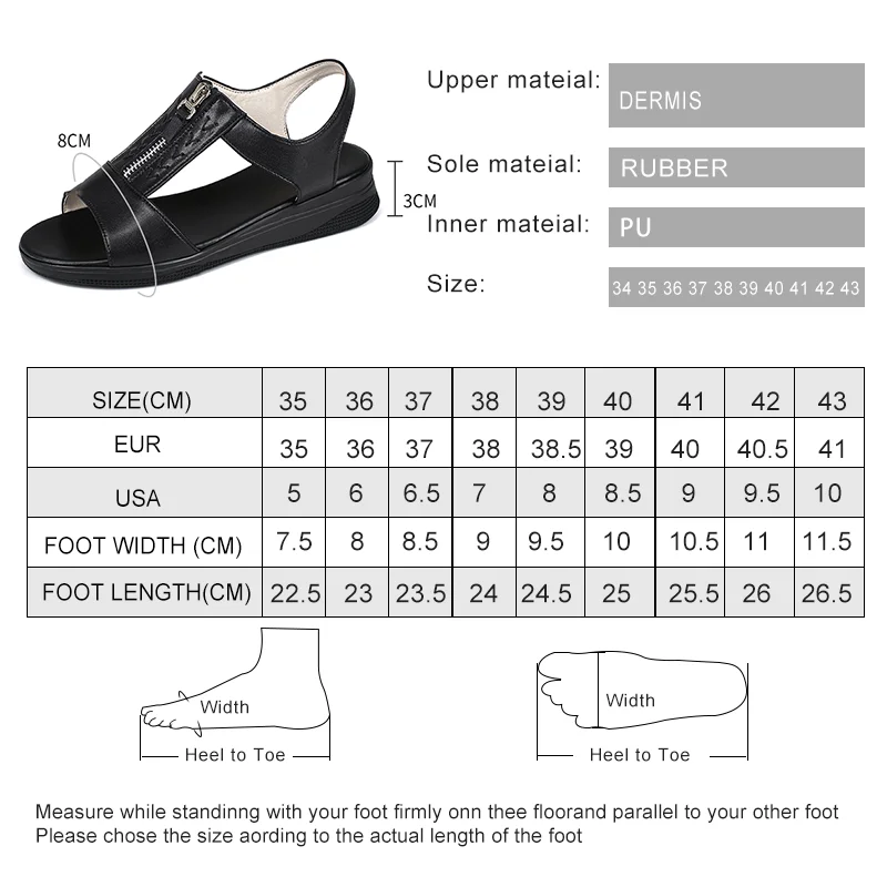 DIMANYU Mom Sandals Non-slip 2024 Summer New Genuine Leather Female Sandals Wedge Size 41 42 43 Women's Sandals