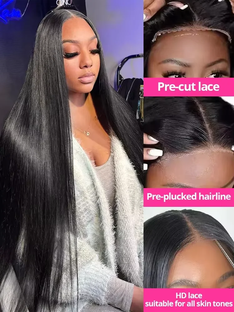 250% Density 13x6 Bone Straight Hd Lace Front Wig 36 40 Inch 13x4 360 Lace Frontal Human Hair Wigs For Women Brazilian Hair Wigs