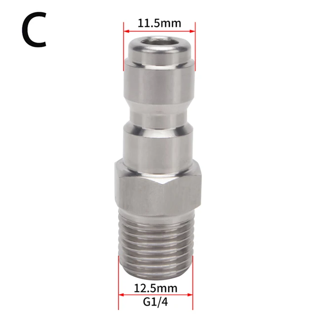 Kerti Ízületek Nyomásmosócsatlakozás Gyorskioldó Adapter 1/4 "Hím Férfi Illeszkedő Gyors Dugó És Leválasztás - Image 4