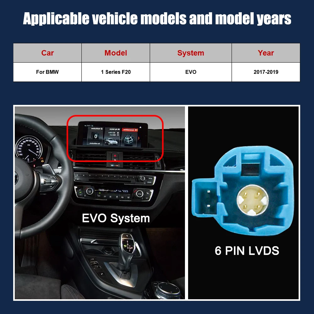 Radio de coche inalámbrico CarPlay Android Auto de 8,8 pulgadas para BMW Serie 1 F20 EVO System 2017-2019, sistemas inteligentes multimedia para coche, pantalla táctil inteligente, Wifi, Bluetooth, navegación GPS, Navi, Mirror Link, AirPlay 2