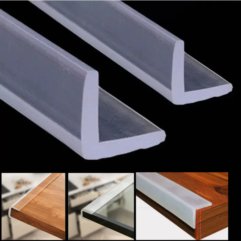 1/2/5M L Shaped Rubber Edging Strip Door Seal Strip Weatherstrip Edge Guard Edge Trim 10/15/17/20mm Transparent