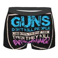 Guns Don't Kill People Man's Boxer Briefs Arcane League of Legends Animated Breathable Creative Underpants Shorts Gift Idea 1