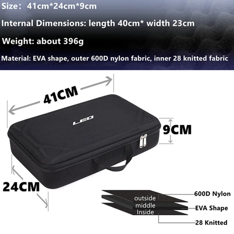 54CM Shockproof EVA Hard Fishing Bag Water Resistant Portable