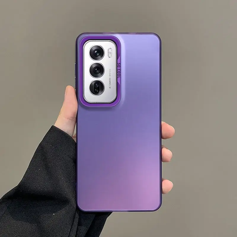 Luxurious Metallic Aurora Matte Phone Case for OPPO Reno12 & Reno12 Pro