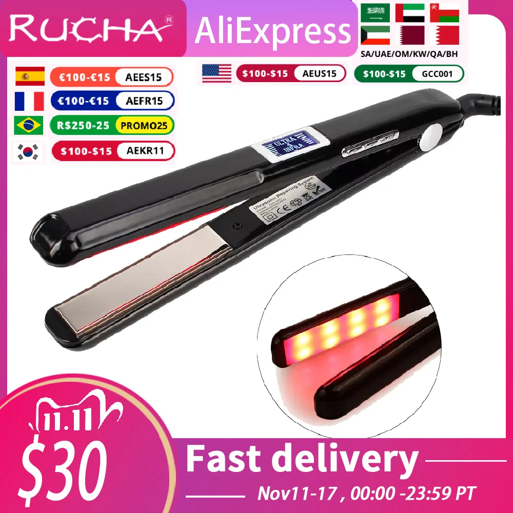 HairFlatIronsUltrasonicInfraredColdHairCareIronKeratin