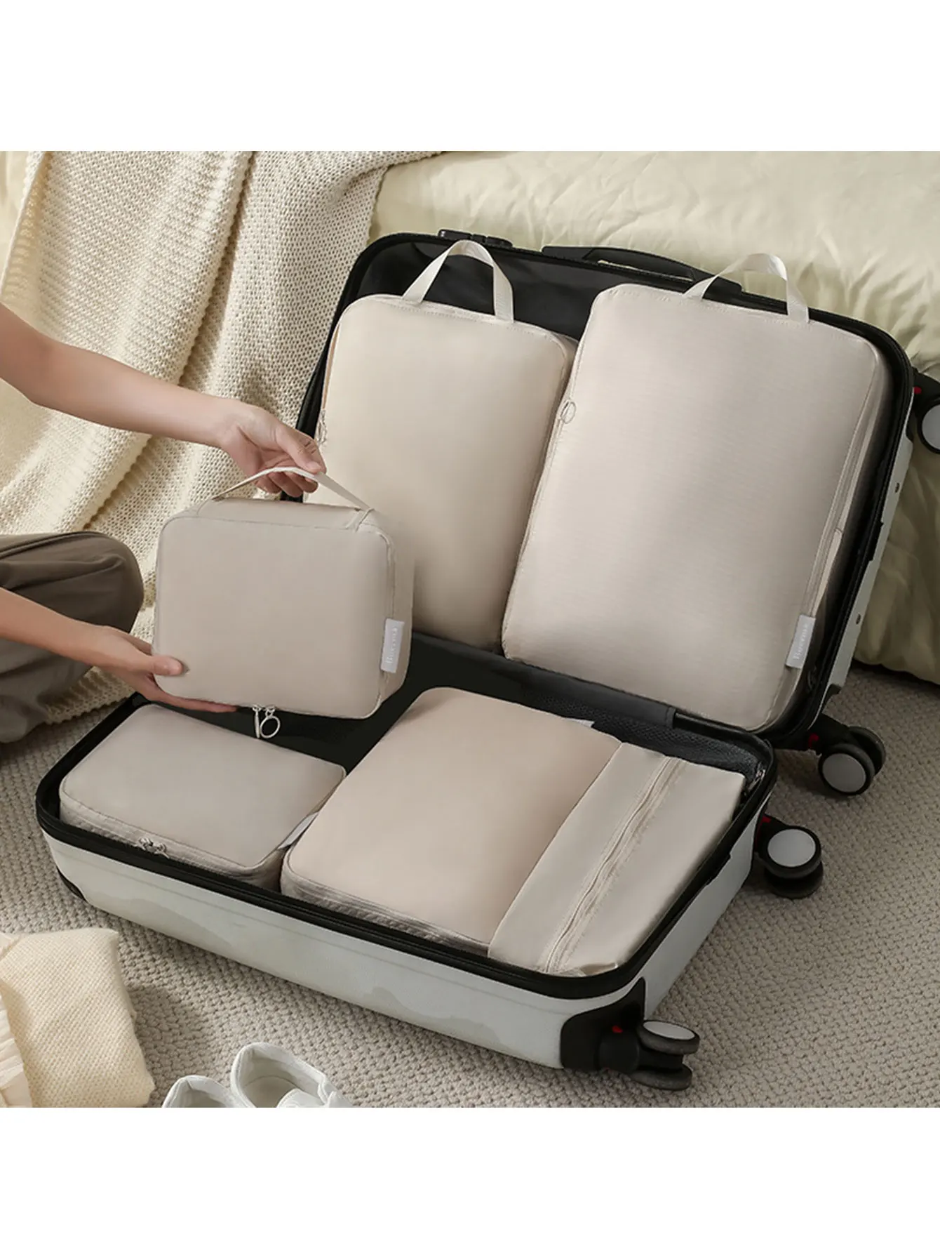 Portable Travel Storage Bag Set - Organize Your Clothing, Shoes, and Underwear with Ease - Perfect for Luggage and Suitcase Pack 3