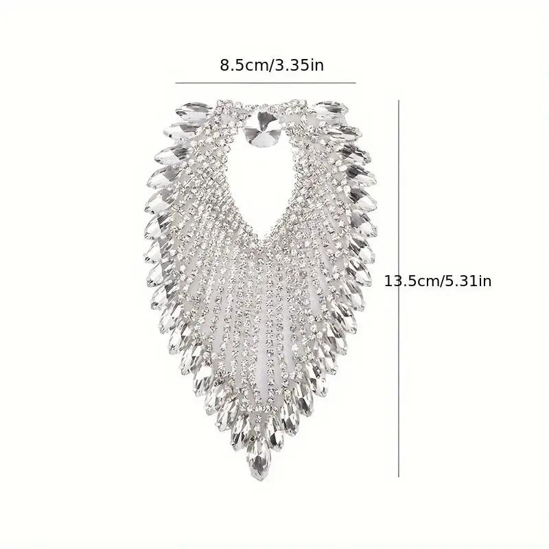 Shoulder Jewelry Sew On Shoulder Tassel Applique Clear Crystal Rhinestone Applique Wedding Dress Decoration