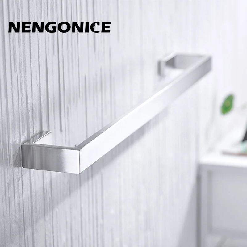 

NENGONICE Stainless Steel Bathroom Hardware Set Bathroom Accessories Black Towel Rail Bar Rack Gold Towel Bar Shelf Towel Holder