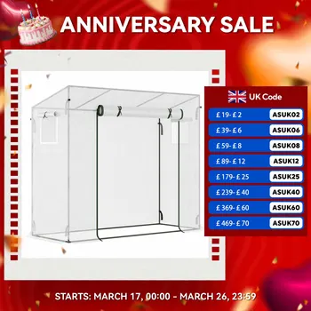 200x76x168cm Walk-in Garden Greenhouse Tomato Plant House Durable Frame