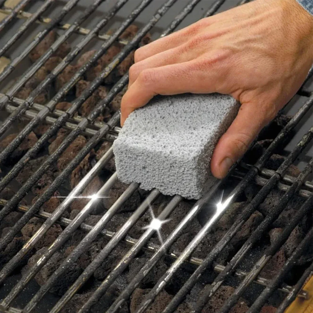 BBQ Grill Cleaning Brush Brick Block Barbecue Cleaning Stone Pumice Brick for Barbecue Rack Outdoor Kitchen BBQ Tools