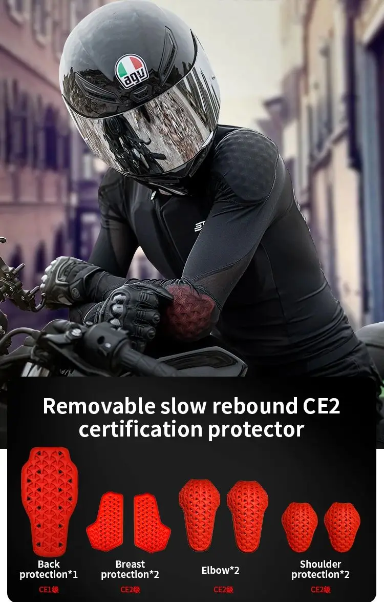 Summer Men Motorcycle Soft Armor Jacket CE level 2 Moto Body Armor Clothing Male Motocross Protection Riding Protective Gear