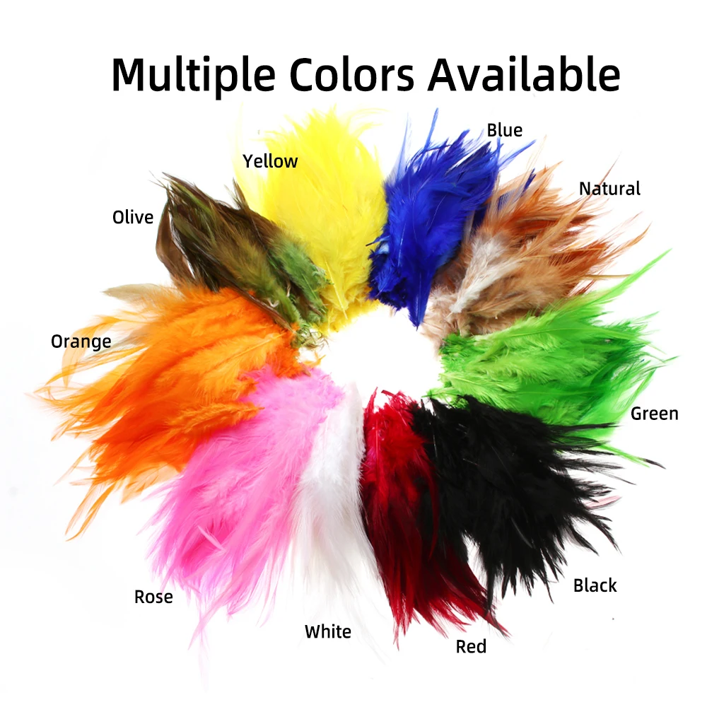 50PCS/Pack Colored Rooster Saddle Hackle 2