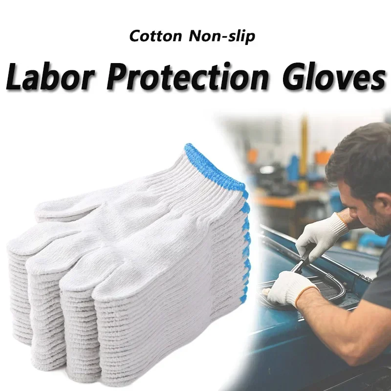 Cotton Non Slip Work Gloves for Construction Site Labor Protection