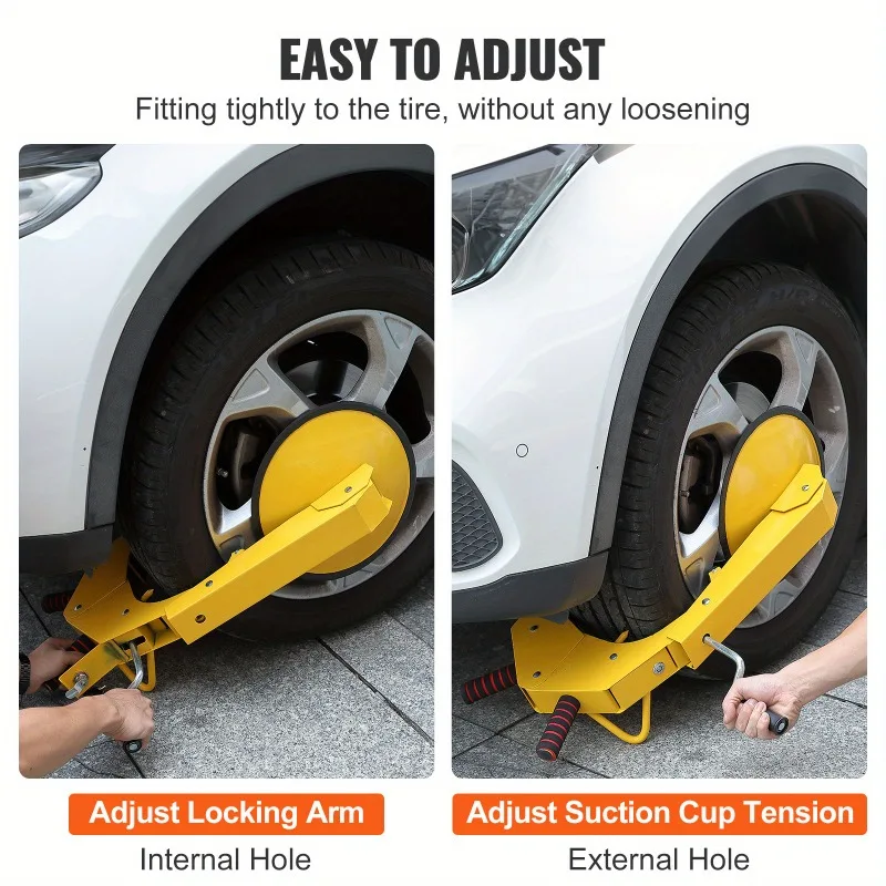 Wheel Lock-Car Boot Anti-Theft Trailers Wheel Clamp Lock Parking Boot for Cars, SUVs,-Upgraded Dual