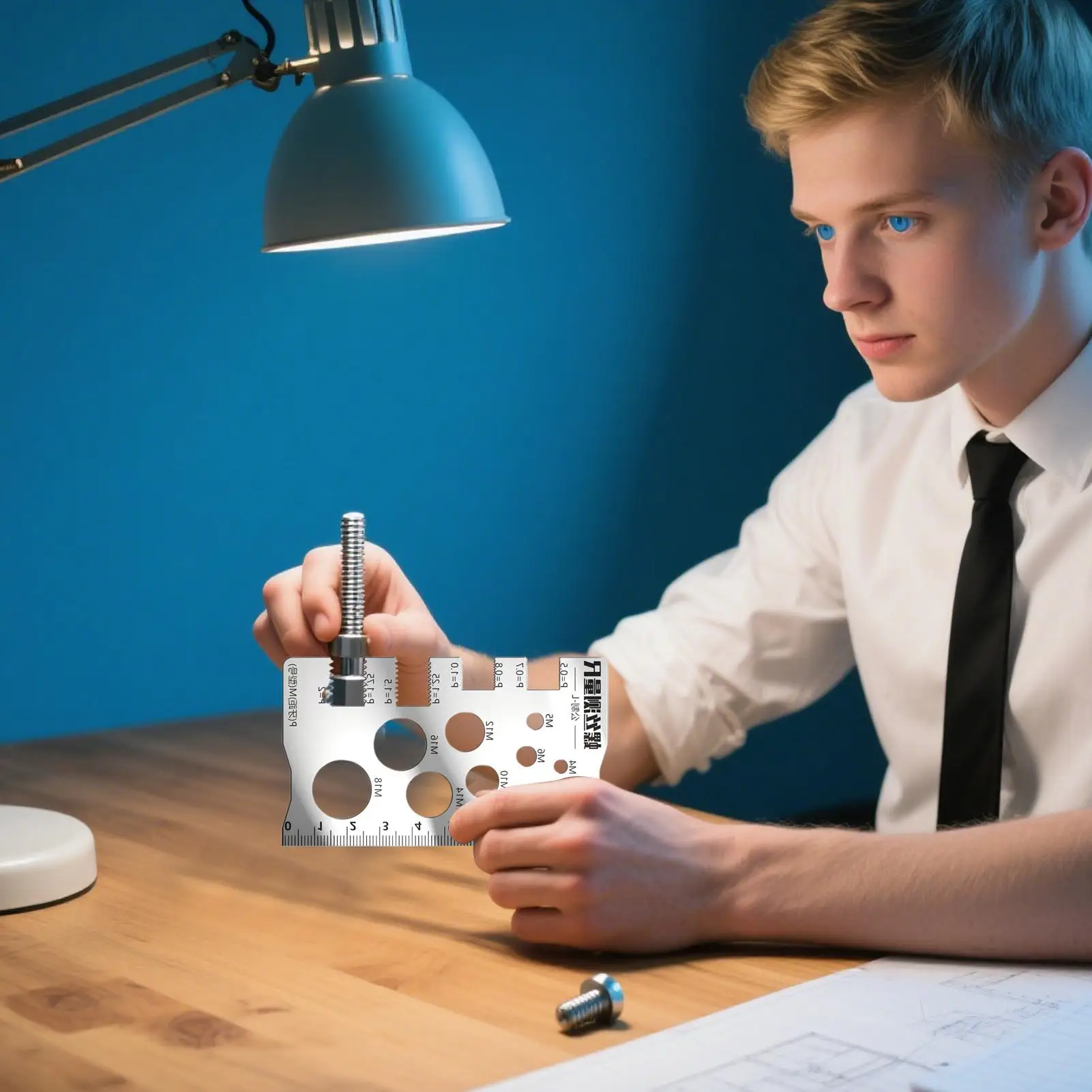 Bolt Thread Gauge Measurement Ruler for Screw Multifunctional Bit Thread Craft Bolt Measuring Gauge for Home Industry Repair