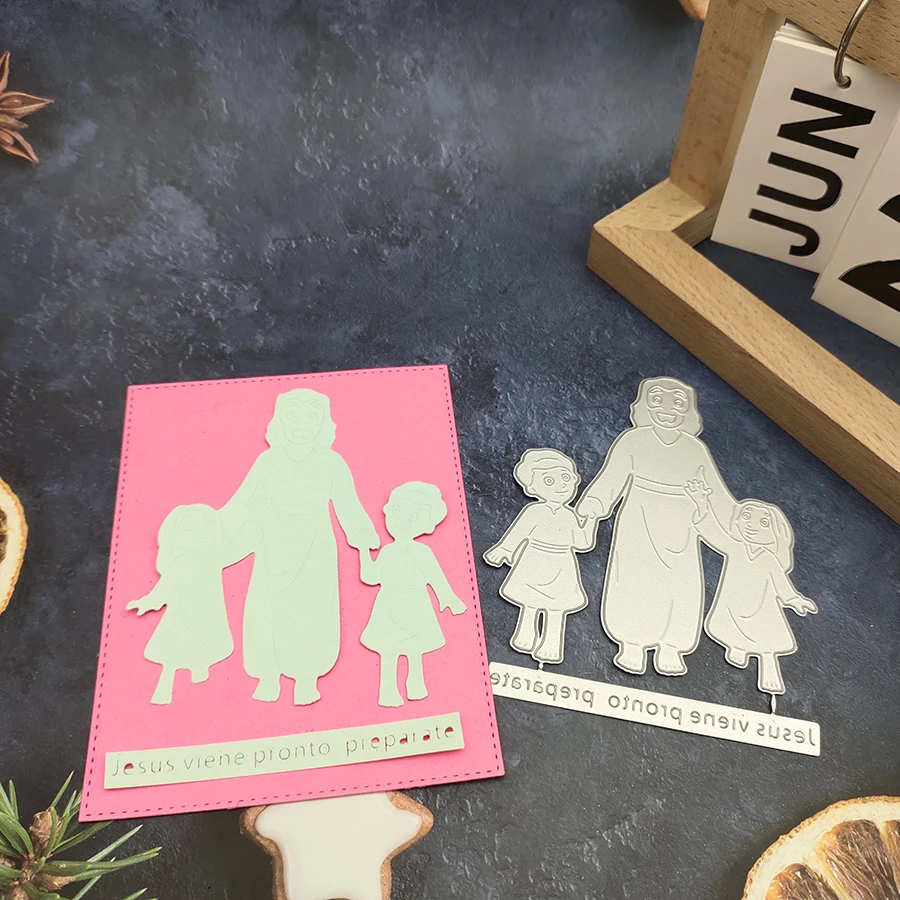 2025 새로운 스페인어 Jesus Viene Pronto Preparat 금속 커팅 다이 스크랩북 카드 만들기 칼 금형 블레이드 펀치 스텐실