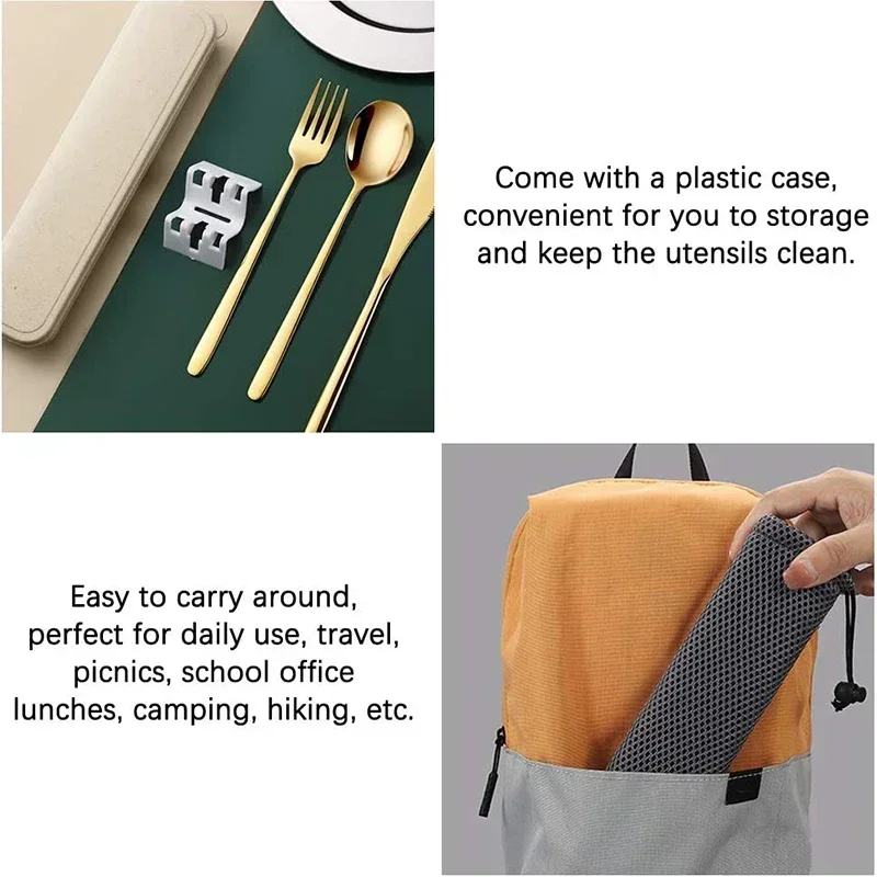 Tableware Set 4pcs Portable Cutlery Dinner Stainless Steel Knife Fork Spoon Chopsticks Travel Flatware With Box Spoon set cutlery set,western style cutlery set,picnic cutlery set,stainless steel cutlery set,picnic tableware,camping cutlery set