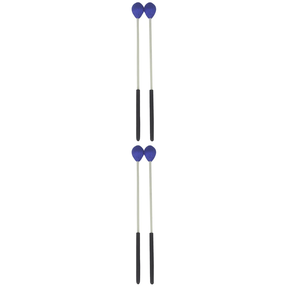 

2 Pairs of Medium Keyboard Marimba Mallets Blue Hard Yarn Head with Beech Handle (Blue)