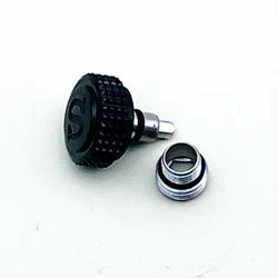 Engraved 'S' Custom Watch Crown with Tube and Stem (05 Black Crown)