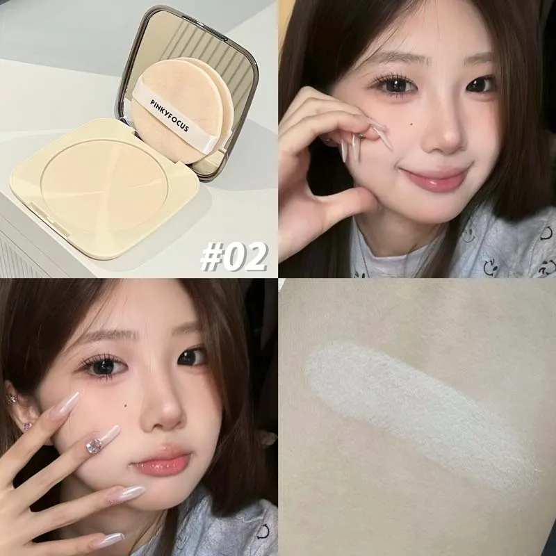 PinkyFocus Light Cloud Soft Facial powder Mist Face Natural Makeup Setting Brightening Waterproof Makeup Holding Honey powder 2