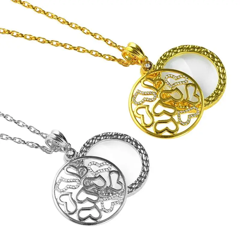 Collana Con Lente D'Ingrandimento 6x Unisex - Pendente Monocolo In Argento Con Catena 90 Cm - Pratica E Originale