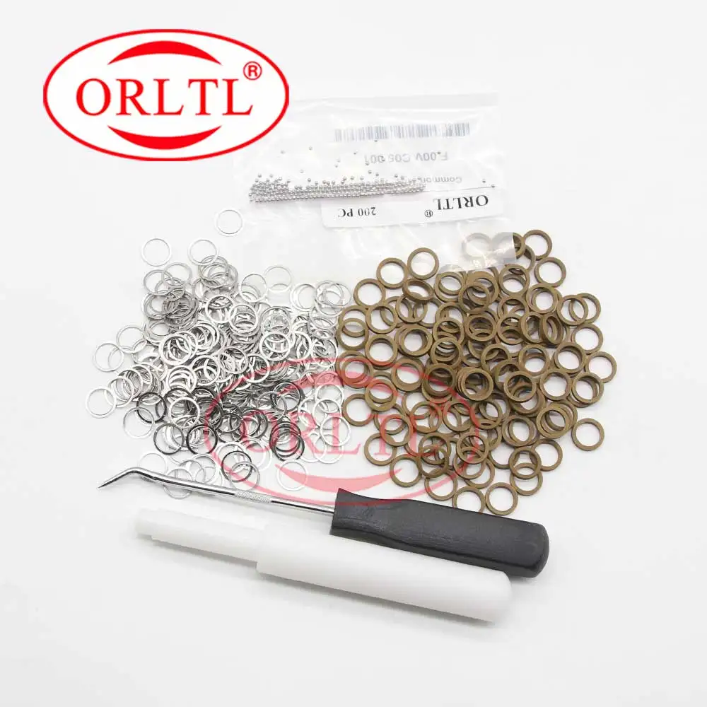 Injector Repair Kits Nozzle Injector Ball Common Rail 200PCS Steel Ball 1.34mm seal rings