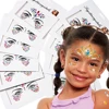 5Pc Diamond Face Stickers For Child Mixed Style Colorful Glitter Crystal Face Decal 3D Self-Adhesive Face Rhinestones Small Size 4