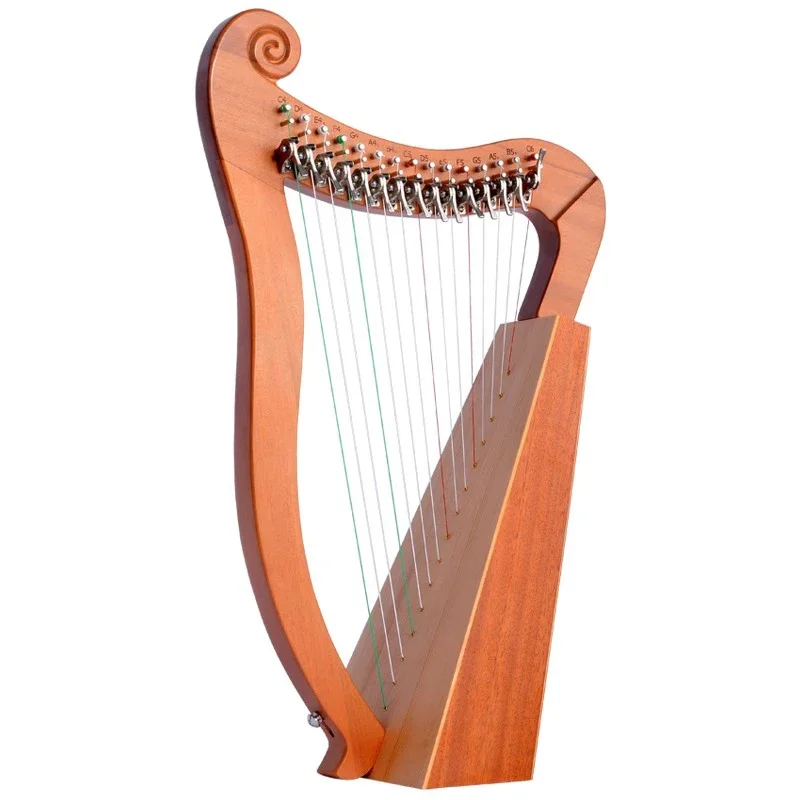 Wooden Harp 19 Strings Professional Lyre 15 Keys Adult Beginners Play Harp Add Half Key Portable Children's Musical Instruments