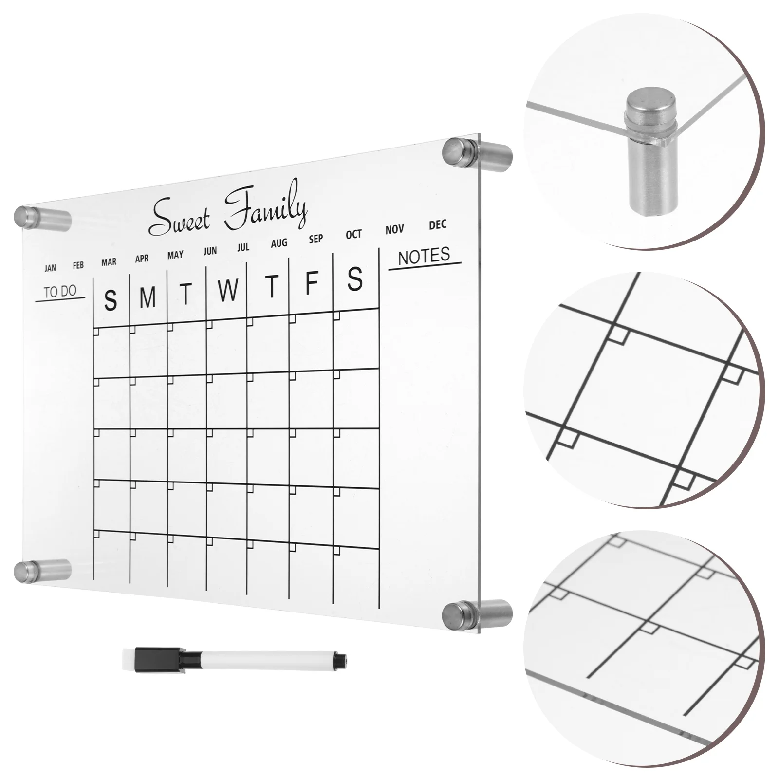 

Transparent Writing Board Weekly Planner Fridge Mini Refrigerator Freezer Calendar Dry Erase Acrylic for Desk