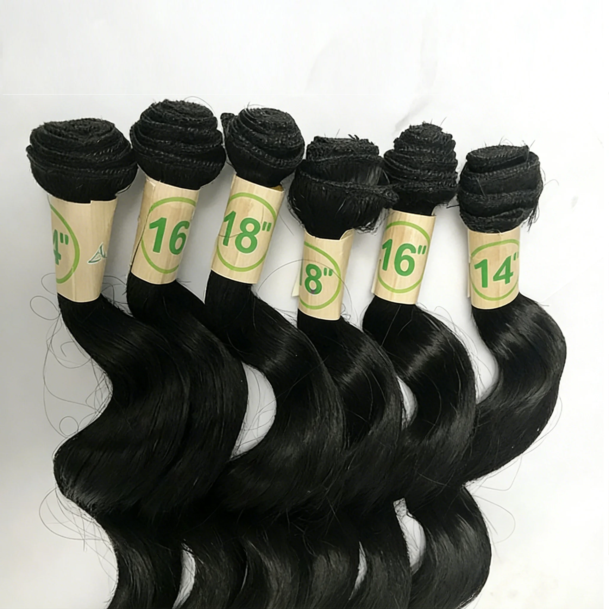 Adorable Synthetic Hair Weaves and Blends Remy Body Wave Wigs Bundles Weave Extensions 6pcs18'18'20'20” 22“22”Lace Closure - 5