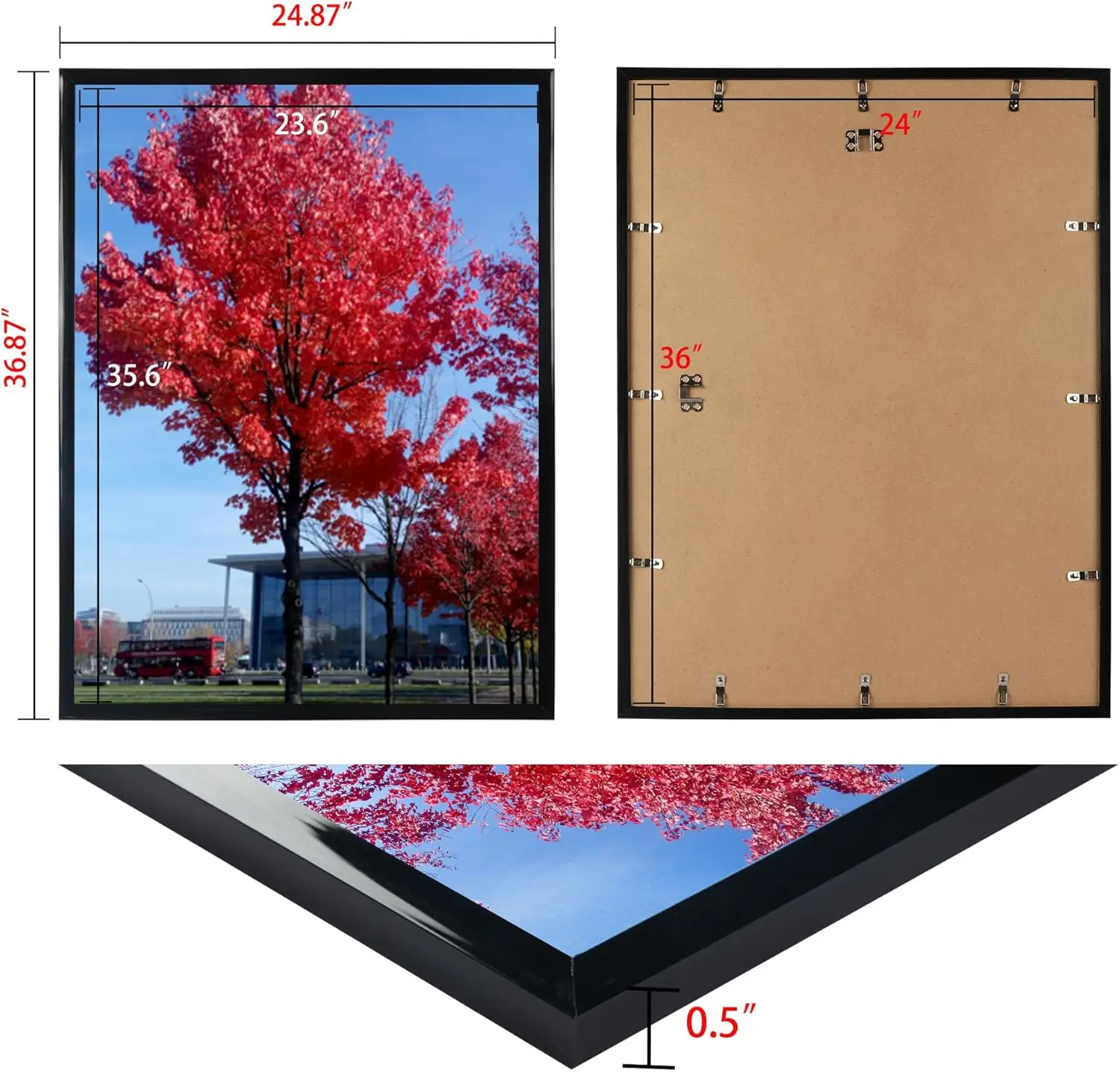 Picture Frame 24x36 Set of 2 Display Posters 24x36 Inch Poster Frame Display Pictures Rectangular Poster Picture