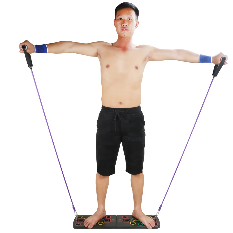 Push-up bracket male chest muscle training aid household Russian artifact multi-function push-up board with elastic rope