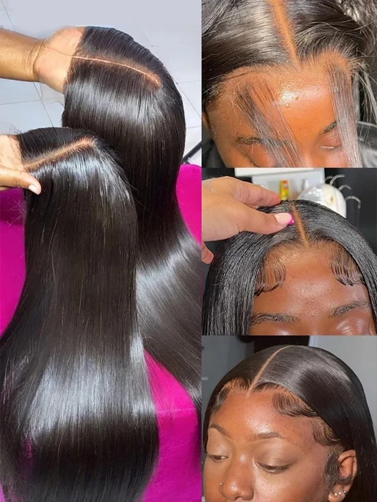 250 Density Natural Color Straight Wig 13x4 HD Lace Front Human Hair Wig Pre Plucked with Baby Hair for Black Women