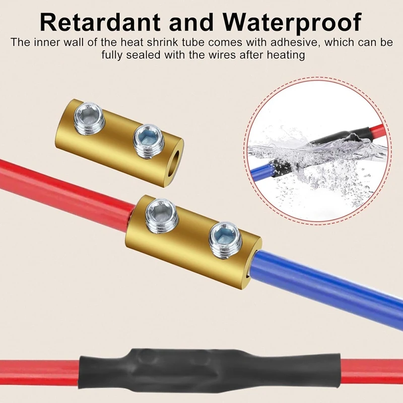 30Pcs Gauge Wire Connector Nut Kit, Splicing Wiring Connection Terminal, With Screws And Heat Shrink Tube