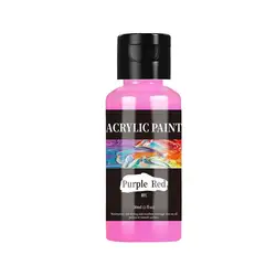 Vibrant 24 - Color Acrylic Paint Set - Perfect for Fabric, Clothing, Leather, and DIY Projects (Purple red)