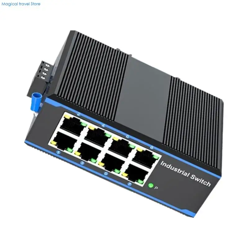 N2UB 8 포트 1000Mbps 산업용 스위처 네트워킹 이더넷 스위처 DIN 장착 플러그 앤 플레이 설치 산업용