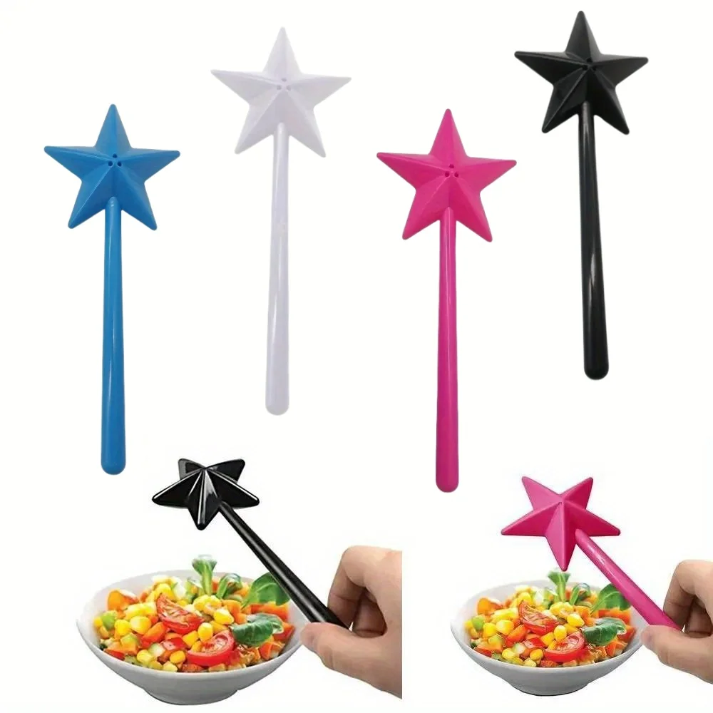 Salt Pepper Shakers Refillable Magical Star Wand Portable Salt Pepper Spice Dispenser Shakers Set Kitchen Cooking BBQ Supplies Halloween Party Gifts