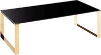 Remini Coffee Table, Gold Metal and Black Glass 1