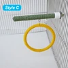 Linen Rope Pet Bird Parrot Stand Toy Chewing Bite Toy Parrot Perch Hanging Cage Swing Rope Ring Stand Climb Toy Bird Supplies 4