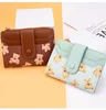 Women Short Wallets PU Leather Female Bifold Purses Cute Bear Card Holder Wallet for Girl Small Zipper Wallet with Coin Purse 6