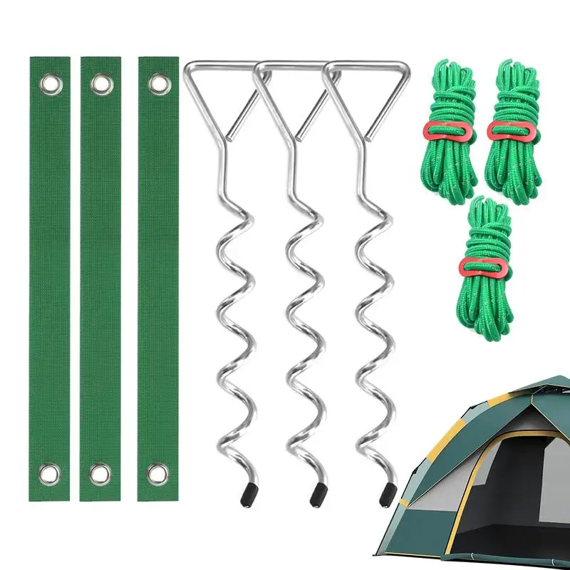 

Tree Straightening Kit Anchor Support Kit For Young Trees Against Bad Weather Include 3Pcs Stakes 3Pcs Straps 3Pcs Ropes Garden