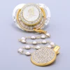Personalised Pacifier Beads Bling Gold Pacifier Holder BPA Free Silicone Nipple 24 Letter Name Newborn Dummy Soother Chupete 1