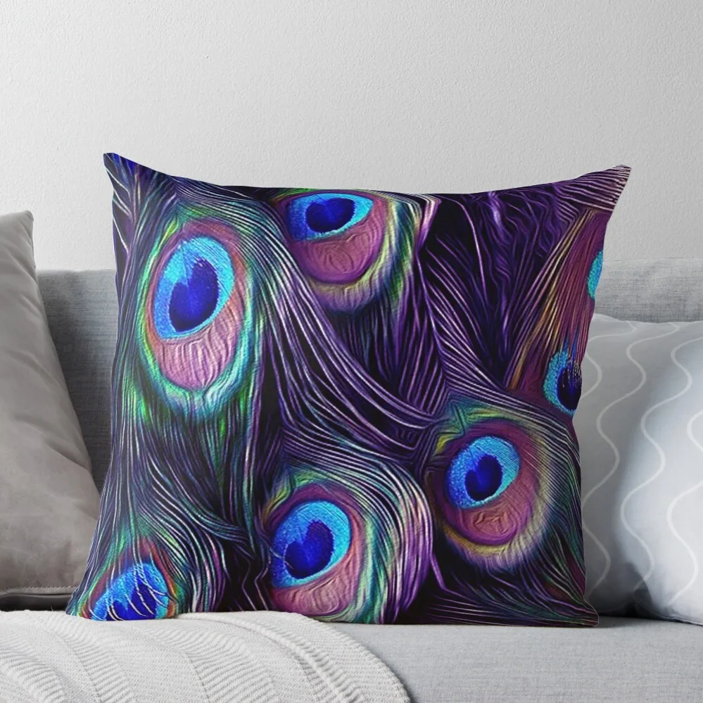 

Peacock Feather Throw Pillow Christmas Covers For Cushions Pillow Cases Decorative christmas decorations 2024