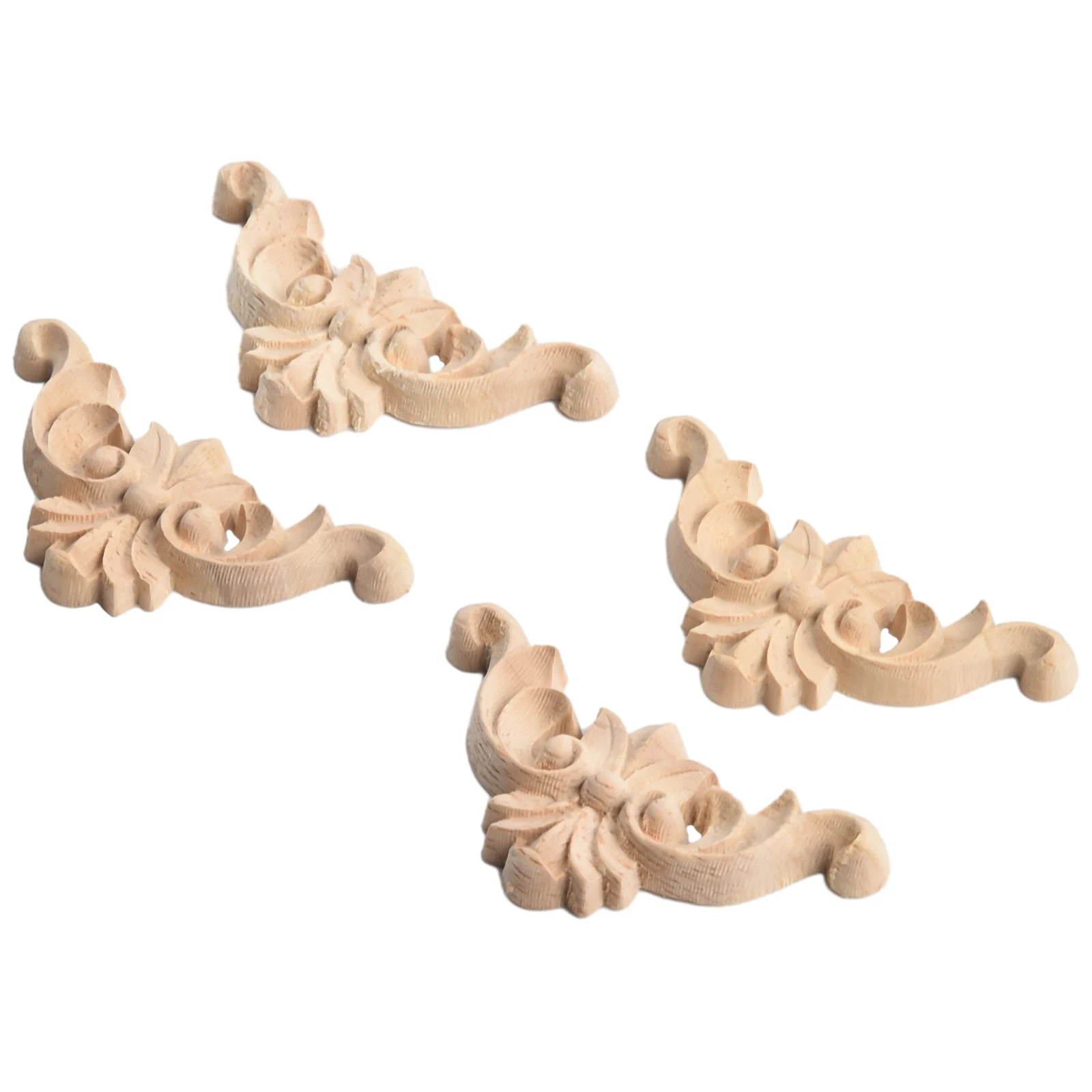 

Новая деревянная аппликация, вырезанная наклейка, Угловое ремесло, «сделай сам», 4 шт., односторонняя резная деревянная аппликация, 4*4 см-20*20 см, неокрашенные аксессуары