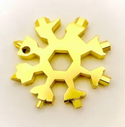 All - in - One Snowflake Multi - Tool Keychain and Bottle Opener (Golden)