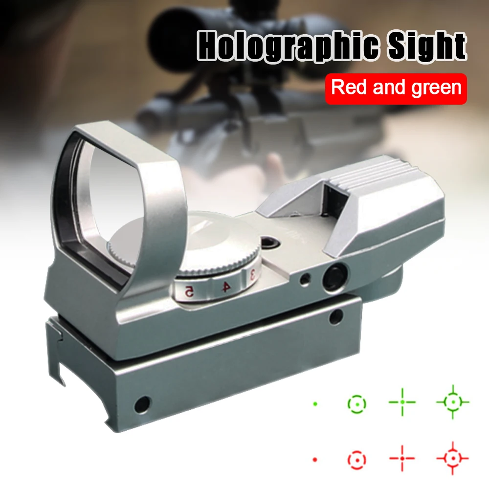 

Silver Inner Red Dot Reflective Holographic Sight Green Two-Color Four-Point Change-Point Stealth Hunting Optics Red Dotsight